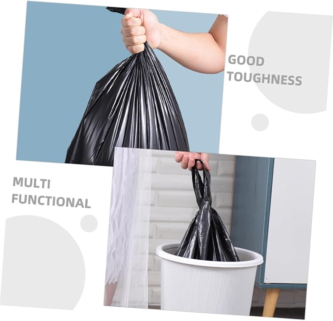 200pcs Thickened Plastic Trash Bags Black Kitchen and Bathroom Garbage Bags Leak-resistant Household Trash Liners for Bedroom and Home Use