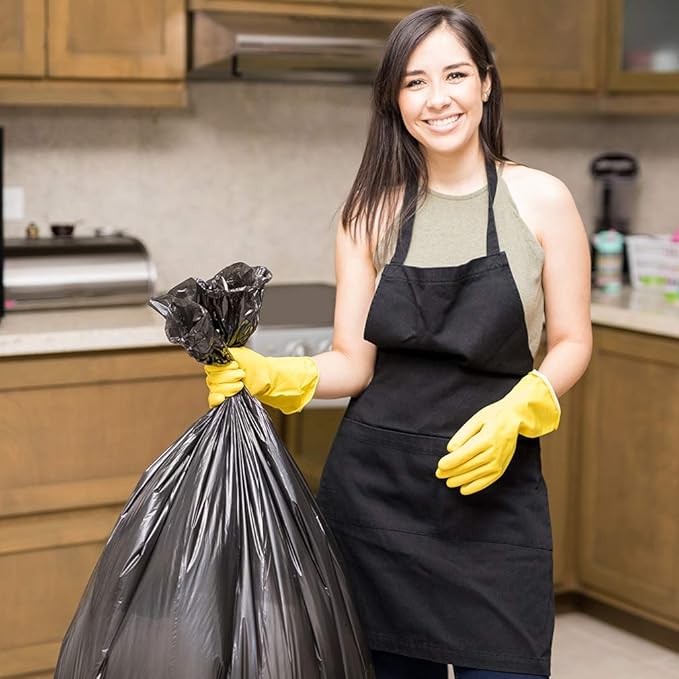Dualplex 45-48 Gallon Black Trash Bags for Toter 1.5 Mil Garbage Bag 50 Bags Per Case 46 X 54
