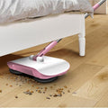 Portable 2-in-1 Manual Vacuum Sweeper 180° Rotating N-Electric Floor &amp Carpet Cleaner Easy Push Home Cleaning Tool (Pink) Style2