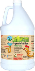 Earthworm Fragrance Free Drain Cleaner - Drain Opener - Natural Enzymes Environmentally Responsible Safer for Pets and Kids - 1 Gallon