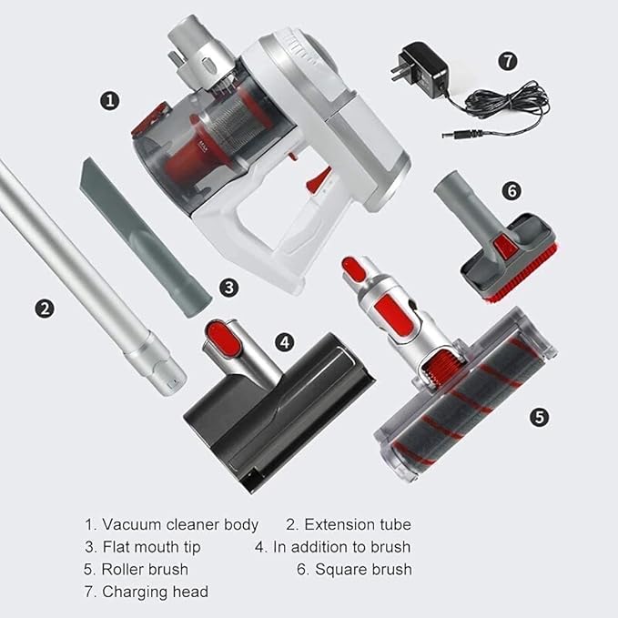 Cordless Vacuum Cleaner Stick Vacuum Cleaner - Powerful 8Kpa Suction Stick Vacuum Lightweight and Large Capacity Up to 30min Runtime Ideal for Home Hard Floor Carpet Car Pet