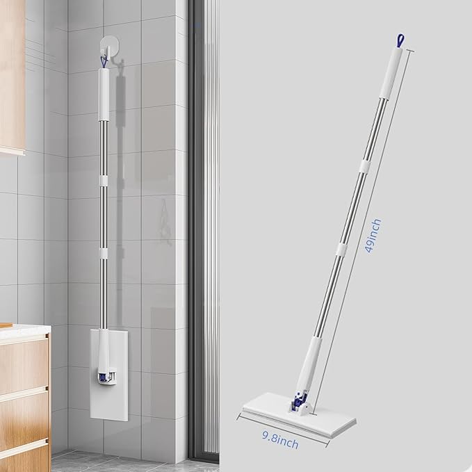 Snap Grip Mini Mop Disposable Dust Mop Compatible with Swiffer &amp Face Towels 2026 Upgraded Zero Touch Snap Grip Mini Mop for Kitchen Counter Convenient Cloth Changing Mops with 10 Reusable Clot