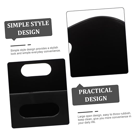 No Lid Kitchen Trash Can Black Multi-Functional Wastebasket for Home Office Bedroom and Living Room Easy to Clean Garbage Container