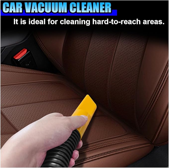 Car Vacuum Cleaner DC 12V Multi-Purpose Automotive Wet and Dry Vacuum with 3 Nozzles Portable Handheld Vehicle Interior Duster for Car Office Home Floor (Yellow)