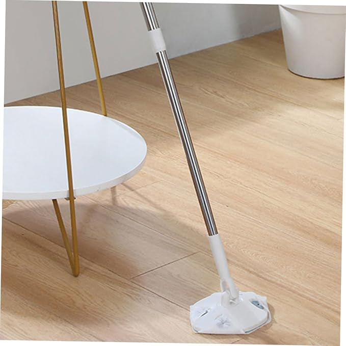 VICASKY Household Dust Mop with Dry Tissue Pack Triangular Electrostatic Cleaning Mop Cloth Hand-Free Wash Rotatable Floor Sweeper for Hardwood and Indoor Surfaces