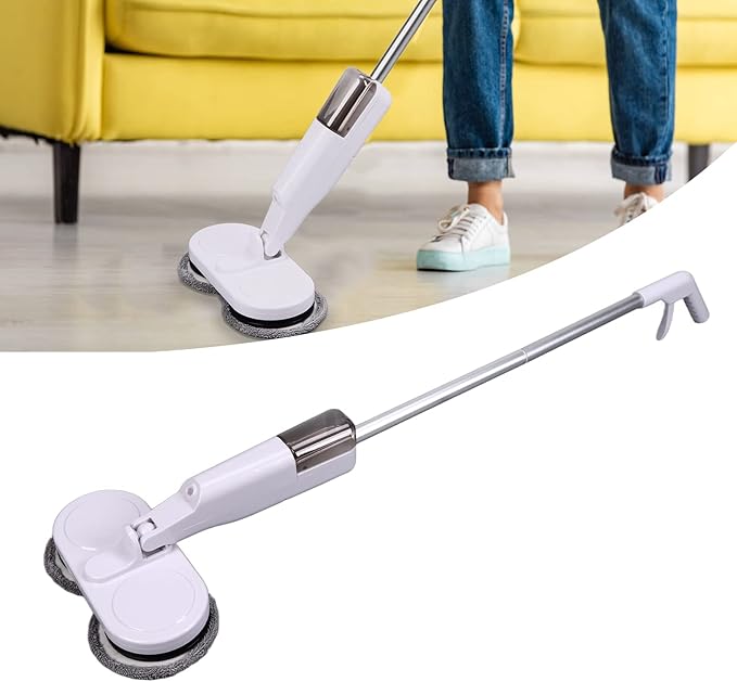 Electric Mop Cordless Wet Dry Use 2000mAh Battery USB Charging Lightweight - High Speed Rotation Efficient Cleaning Ideal for Home and Office