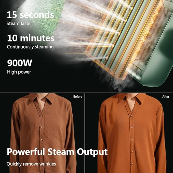 Nesugar Steamer for Clothes Steamer Fashion Portable Handheld Garment Steamer 0.8lbs Lightly 15s Fast Heat-up 10 Minutes of Continuous Steam Mini Steam Iron for travel and home(100-120V)