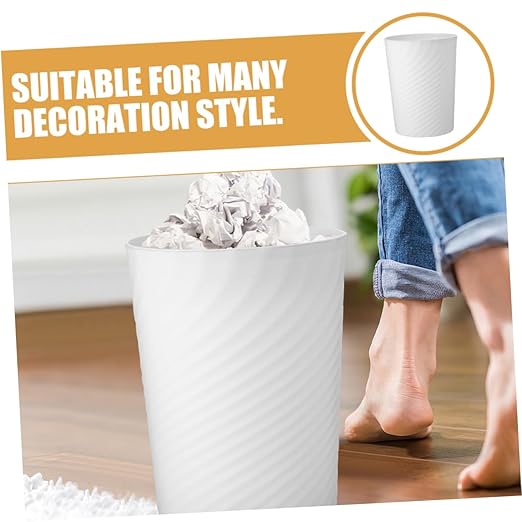 OUNONA Plastic Wastebasket No Lid Trash Can for Bathroom Office Bedroom Slim Garbage Can for Home Use Easy to Clean Versatile Trash Container