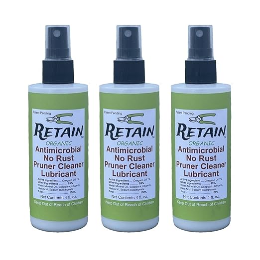 RETAIN Organic Pruning Tool Cleaner No Rust &amp Lubricant 4 oz 3 Pack