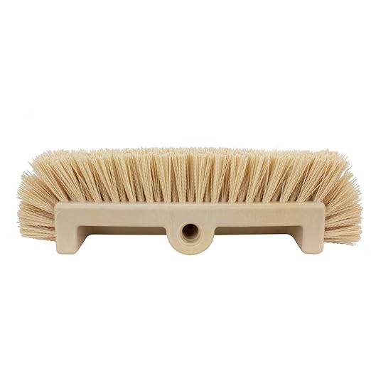 SPARTA Multi-Level Tile Scrub Brush 12 Wide Brush Head Heavy-Duty Tile Cleaning Brush with End Bristles for Commercial Tiles Tubs and Floor Plastic 12 Inches Tan (Pack of 12)