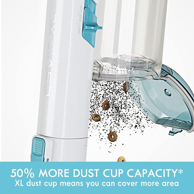 Kenmore DS4065 Cordless Stick Vacuum 1L Capacity Lightweight Cleaner 2-Speed Power Suction LED Headlight 2-in-1 Handheld for Hardwood Floor Carpet &amp Dog Hair Blue DS4065