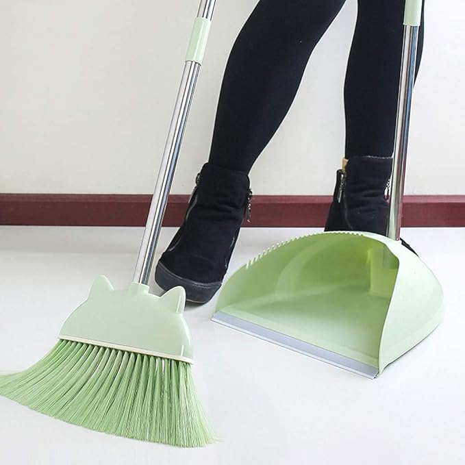 Dustpan and Broom - Suitable for Home Kitchen Office Lobby Floor Patio Sweeping IndoorOutdoor Spaces