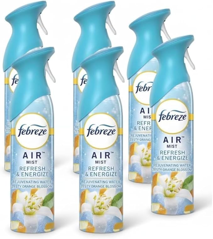 Febreez Refresh &amp Energize Air Freshener Spray Odor-Fighting Room Spray 8.1oz (Pack of 6)