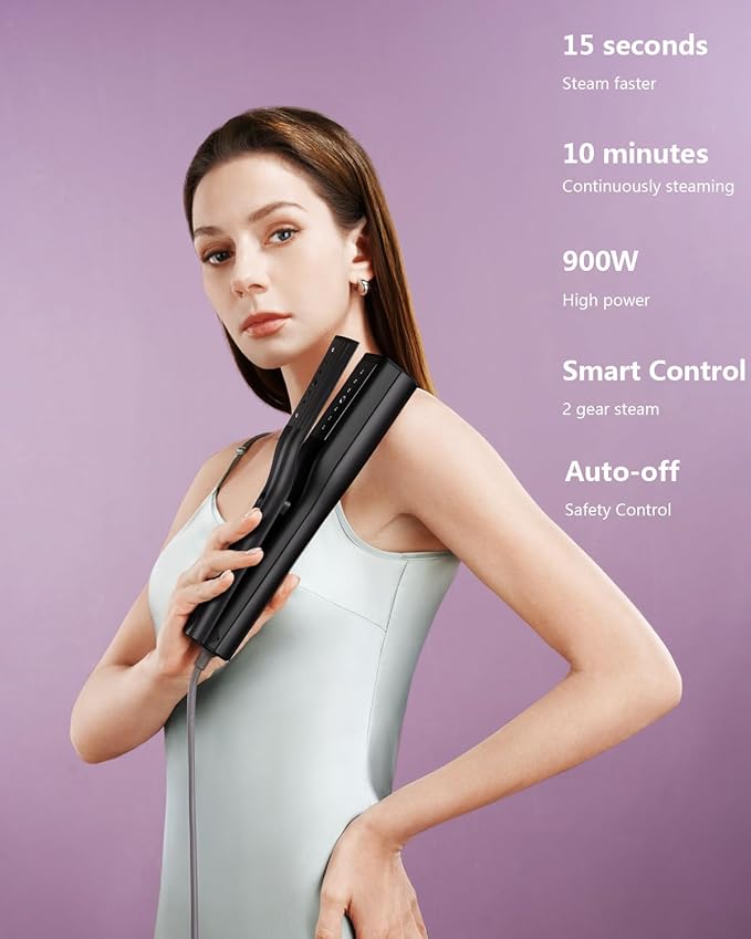 G4 Pro Smart Handheld Steamer for Clothes – Global Voltage Adaptation 900W Palm-Sized &amp Lightweight (0.8lb) Dual Steam Modes Easy Wrinkle Remover Auto Shut-Off for Travel &amp Home (metal gra