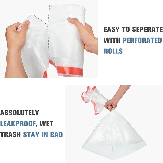 21 Gallon Kitchen Trash Bags with Drawstring Fit 20-21 Gal Large Garbage Bags - 28 x 33.5 (Clear White) Heavy Duty Plastic Trash Liners for Kitchen Lawn Yard Office Commercial (105 Count)