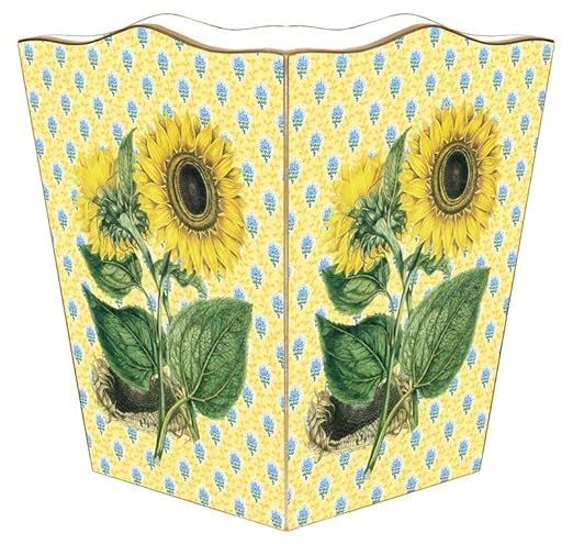 Marye-Kelley Sunflowers on Provencial Print Wastepaper Basket
