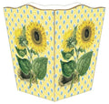 Marye-Kelley Sunflowers on Provencial Print Wastepaper Basket