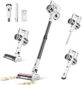 Cordless Vacuum Cleaner 80000 RPM Motor and Power Filtration Stick Vacuum with 2200 mAh Battery 35 Mins Worktime 2 Modes Rotated Multi-Heads Height-Adjustable Vacuum for Home (Gray Nickel)