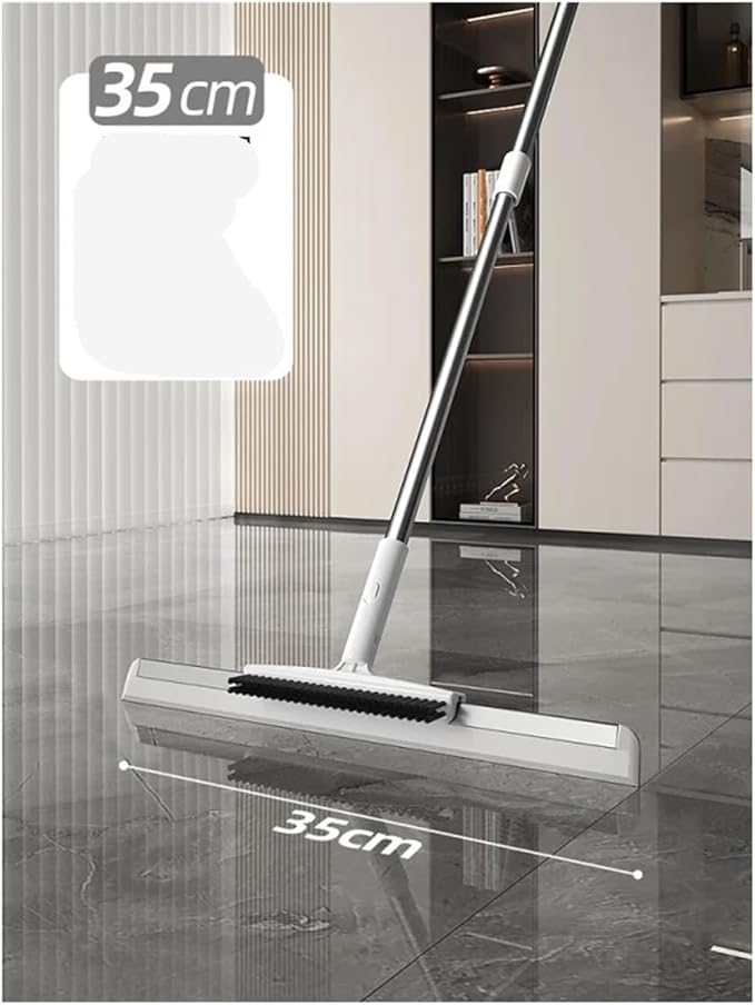 Brush Scraper Floor Cleaning Tool Bathroom Water Sweeper Wet Dual-use Broom Mop(R)