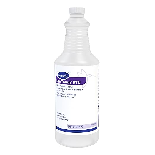 Diversey 03970. Lite Touch CRT &amp Plexiglas Cleaner Dissipates Static Charge &amp Repels Dust on Glass Screens &amp Displays Ready-to-Use Spray 32-Ounce (Pack of 12)