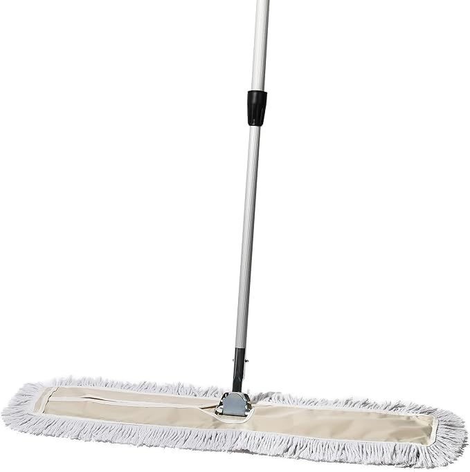 Commercial Dust Mop – 36 Inch Floor Sweeper for Hardwood Reusable Cotton Mop Head Extendable Handle Dry Mop for Floor Cleaning &amp Janitorial Supplies