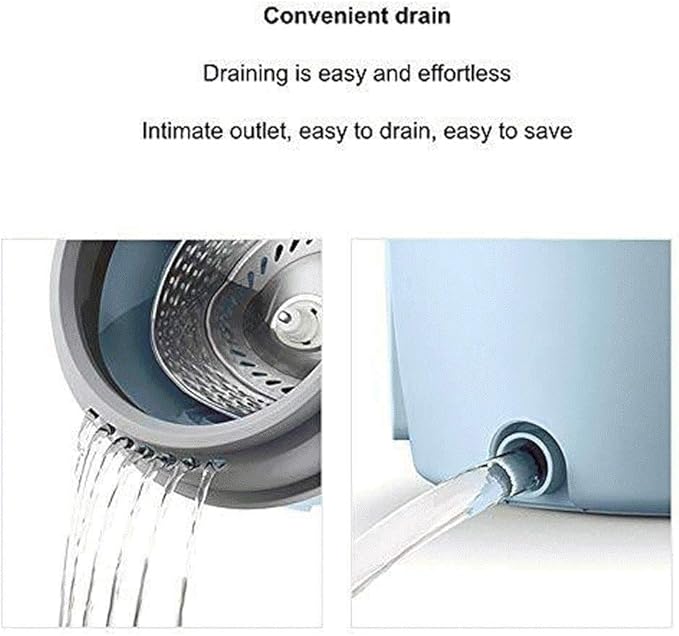 MopSystem with Extended Adjustable Handle and Microfiber Pads Spin Floor Cleaning with