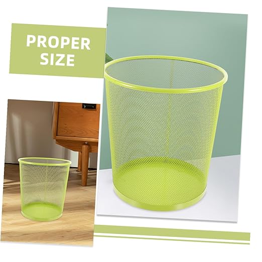 PRETYZOOM Metal Wire Mesh Trash Can Large Decorative Metal Garbage Storage Container for Kitchen and Office Round Open Top Wastebasket for Bathroom and Home Practical Rubbish Bin