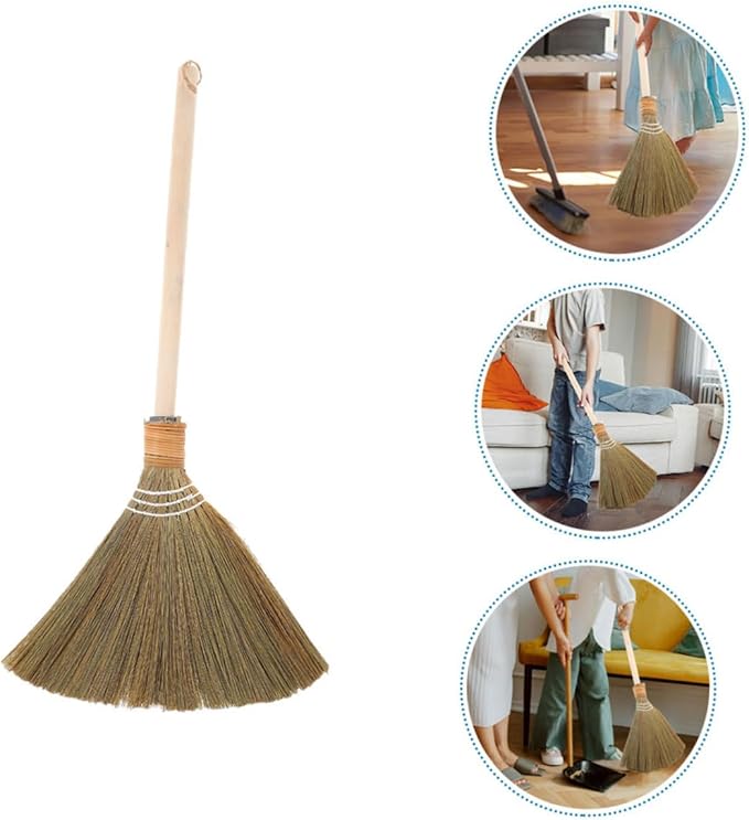 0.25kg Traditional Asian Corn Broom Soft Bristles for Heavy Duty Cleaning