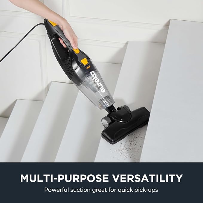 Eureka Blaze Stick Vacuum Cleaner Powerful Suction 3-in-1 Small Handheld Vac with Filter for Hard Floor Lightweight Upright Home Pet Hair Dark Black