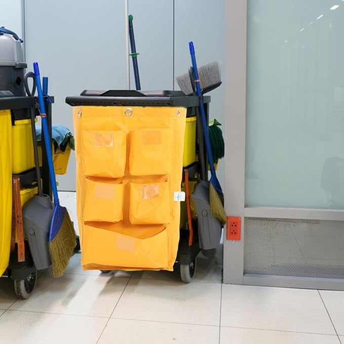 ABOOFAN Janitorial Bag Cleaning Cart Pouch Replacement Housekeeping Bag Trash Collecting Strong Versatile