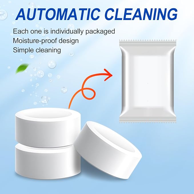 Automatic Toilet Bowl Cleaner Tablets Bleach Descale &amp Deodorize Septic-Safe Continuous Cleaning Fresh Scent Drop-In Tank Cleaner effective to use Works with Toilets 50 Pack -AABB