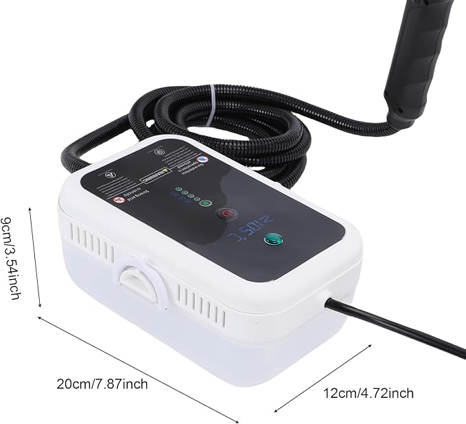Generic Steam Cleaner Portable High Temperature Handheld Steam Cleaner with Brush Kit for Kitchen Hood Grill Furniture Bathroom Car (white)
