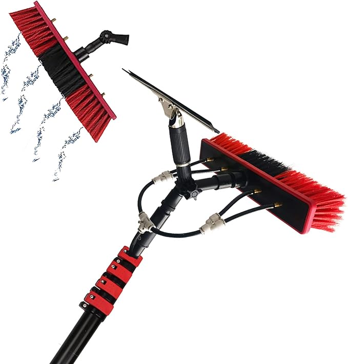 Window Cleaning Brush Window Cleaning Pole Window Cleaner Kit Water Cleaning Photovoltaic and Solar Panels-20FT