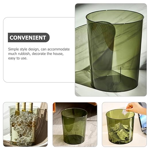 ARTIBETTER Large Capacity Trash Can Household Garbage Bin Plastic Wastebasket for Living Room Office Bathroom Green XL Open-top Trash Storage Container