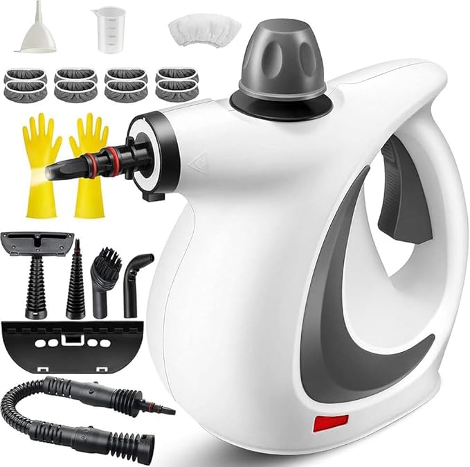 High Pressure Steamer Saker Steam Cleaner Handheld for Home Cleaning FurnitureCarpet Car Interior Kitchen Tile Multiple Nozzles (1Set+8 Fiber Cloth1SET)