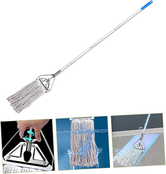ERINGOGO Cotton Mop for Floor Cleaning Long Handle Wet Dry Mop for Hardwood Tile and Highly Absorbent Durable Comfortable Grip for Home Use