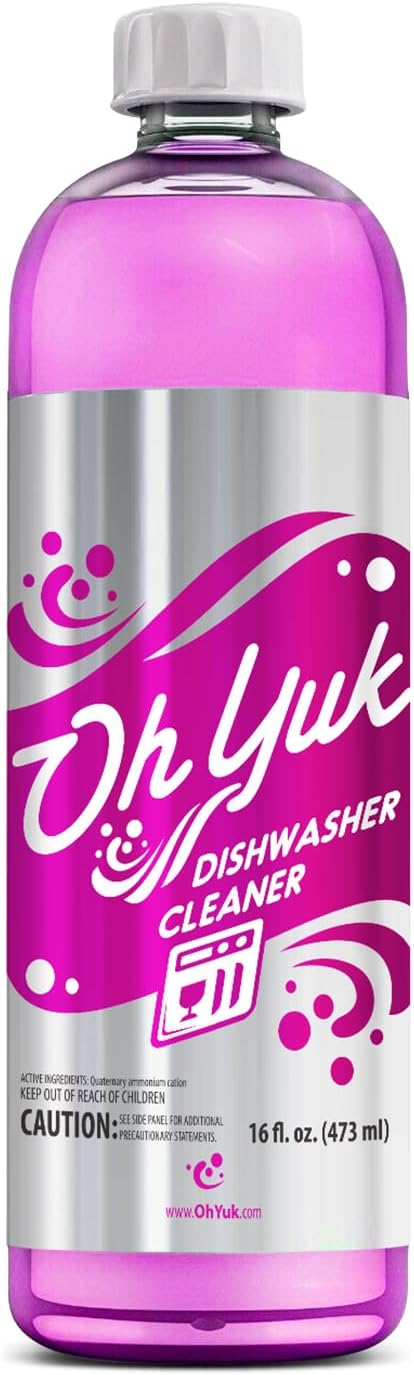 Oh Yuk Dishwasher Cleaner Descaler And Deodorizer – Removes Grease Odors And Buildup – Natural Orange Scent – Septic Safe Formula For A Fresh Dishwasher – Deep Cleans All Machine Models – 16 Fl oz