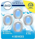 Generic Febreze Small Spaces Plug in Air Freshener Alternative for Home Heavy Duty Odor Eliminator for Strong Odor 4 Count (Pack of 1) (Linen &amp Sky)
