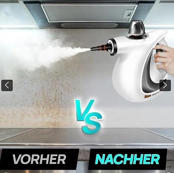 Multi Purpose Disinfection Steamer Powerful Handheld Steam Cleaner with 9 Accessories for Home Kitchen Bathroom Tile Grout and Furniture Cleaning.