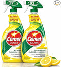 Comet Ultra All-Purpose Cleaner Spray with Bleach Disinfecting Bathroom &amp Kitchen Surface Cleaner Lemon Fresh Scent 32 fl oz (Pack of 2)