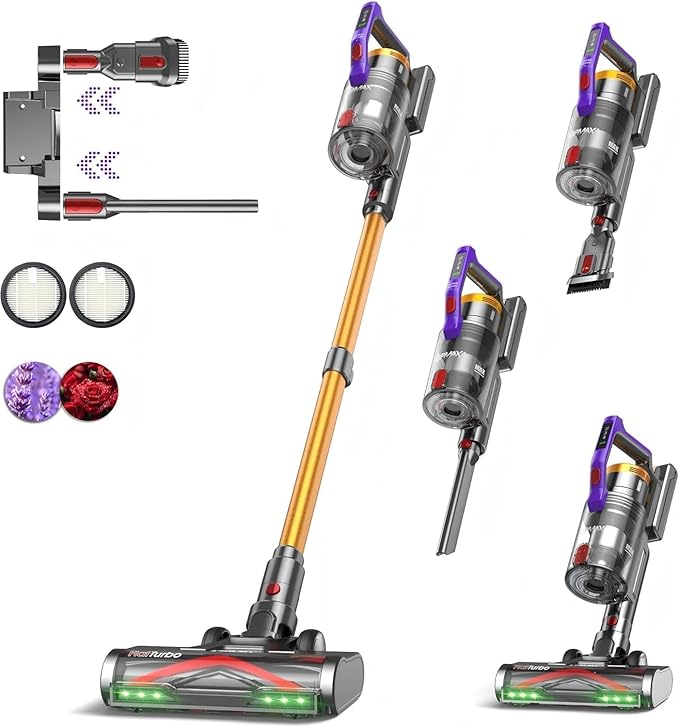 KIPMAX Cordless Vacuum Cleaner 50KPa 550W Stick Vacuum for Home 70Mins Anti-Tangled Vacuum Cleaner for Pet Hair/Carpet/Floor Self-Standing Vacuum with Rechargeable Battery LED Display&ampAromathe