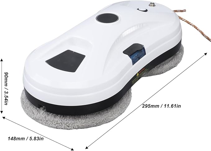 Window Cleaner Robot 2800Pa Suction Power Glass Cleaning Robot with 8 Cloth Double Disc Wiping Cleaning Robot for Windows Tiles Glass Door