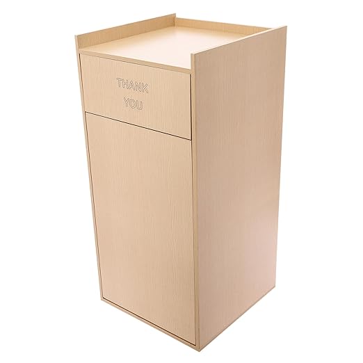 TFCFL Wooden Trash Can with Tray TopCommercial Trash Can Cabinet and Garbage ReceptacleCommercial Grade Rubbish Bin for Office Cafeteria Restaurant (Wood Color)