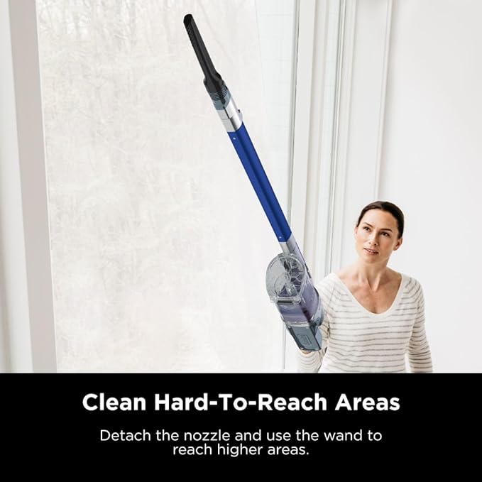 Shark IZ363HT Anti-Allergen Pet Power Cordless Stick Vacuum with PowerFins Technology and Removable Handheld Blue (Renewed)
