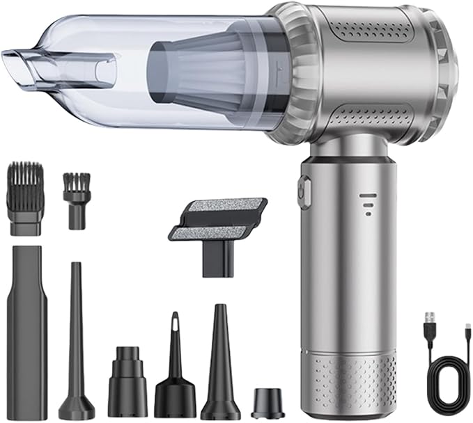 Powerful 22000Pa Wireless Handheld Vacuums Cleaner with 6000mAh Battery and 8 Accessories for Car Upholstery Home Office