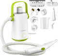 COSTWAY Handheld Multipurpose Steam Cleaner with 300ml (10.2oz) Water Tank Extended Hose &amp Extra-long Cord Portable Heavy Duty Steamer for Garment Windows Tires 10 Piece Accessory Set (Green