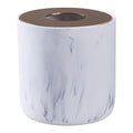 White Marble Textural Mini Trash Can with Rose Gold Stainless Steel Lid Small Countertop Trash Can for Bathroom KitchenDesk Trash CanTable top Mini Garbage CansResin Tiny Waste Basket for Vanity