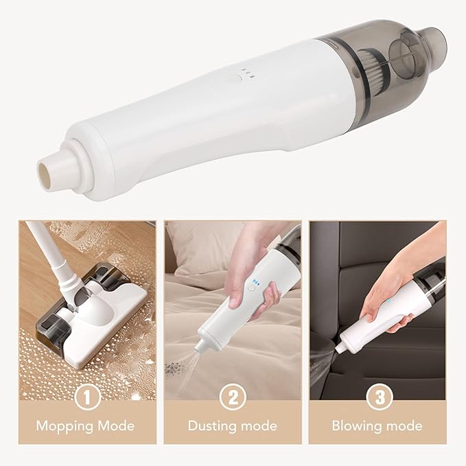Topyond Cordless Stick Vacuum Cleaner 120W High Power 10KPA SuctionPortable and Rechargeablefor Home and CarPowerful Cleaning Performance