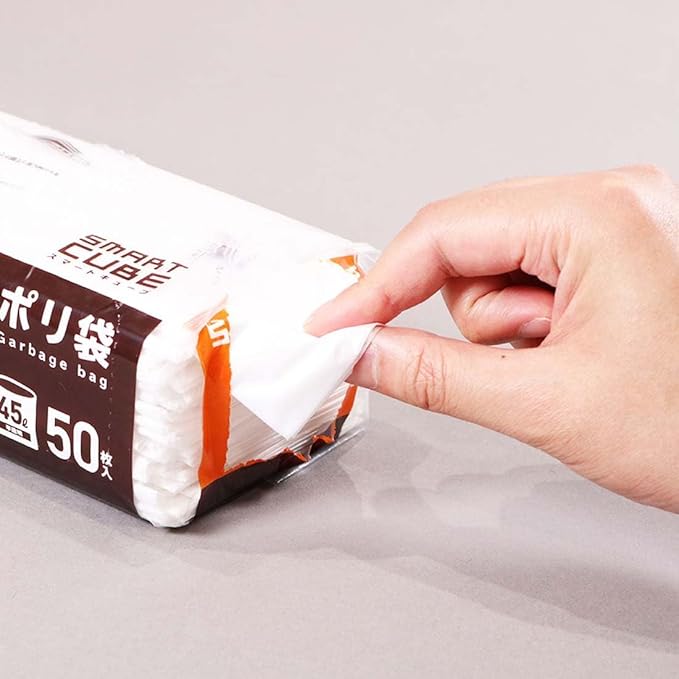 [Amazon.co.jp Limited] Japan Sanipack Smart Cube NOCOO IN Trash Bags 1.5 gal (45 L) Translucent Easy Removing Tissue Type 50 Sheets x 4 Pack 25.6 x 31.5 inches (65 x 80 cm) 0.017 mm) CSC40