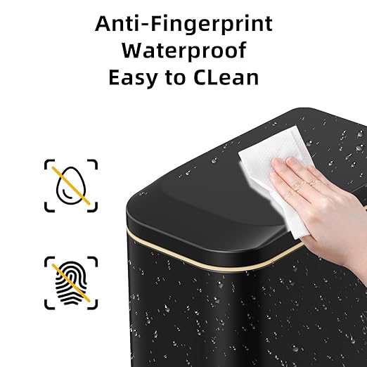 Bathroom Trash Can with Soft Close Lid 15L/ 4 GallonRectangular Trash Can with Removable Wastebasket Step Pedal Slim Wastebasket for Bedroom Home OfficeB